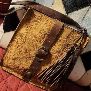 Patricia Nash Venezia Burnished Tooled Leather Bag - image 1